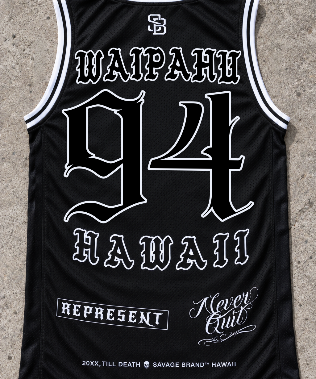 Waipahu 94 Jersey Tank — Black — back view