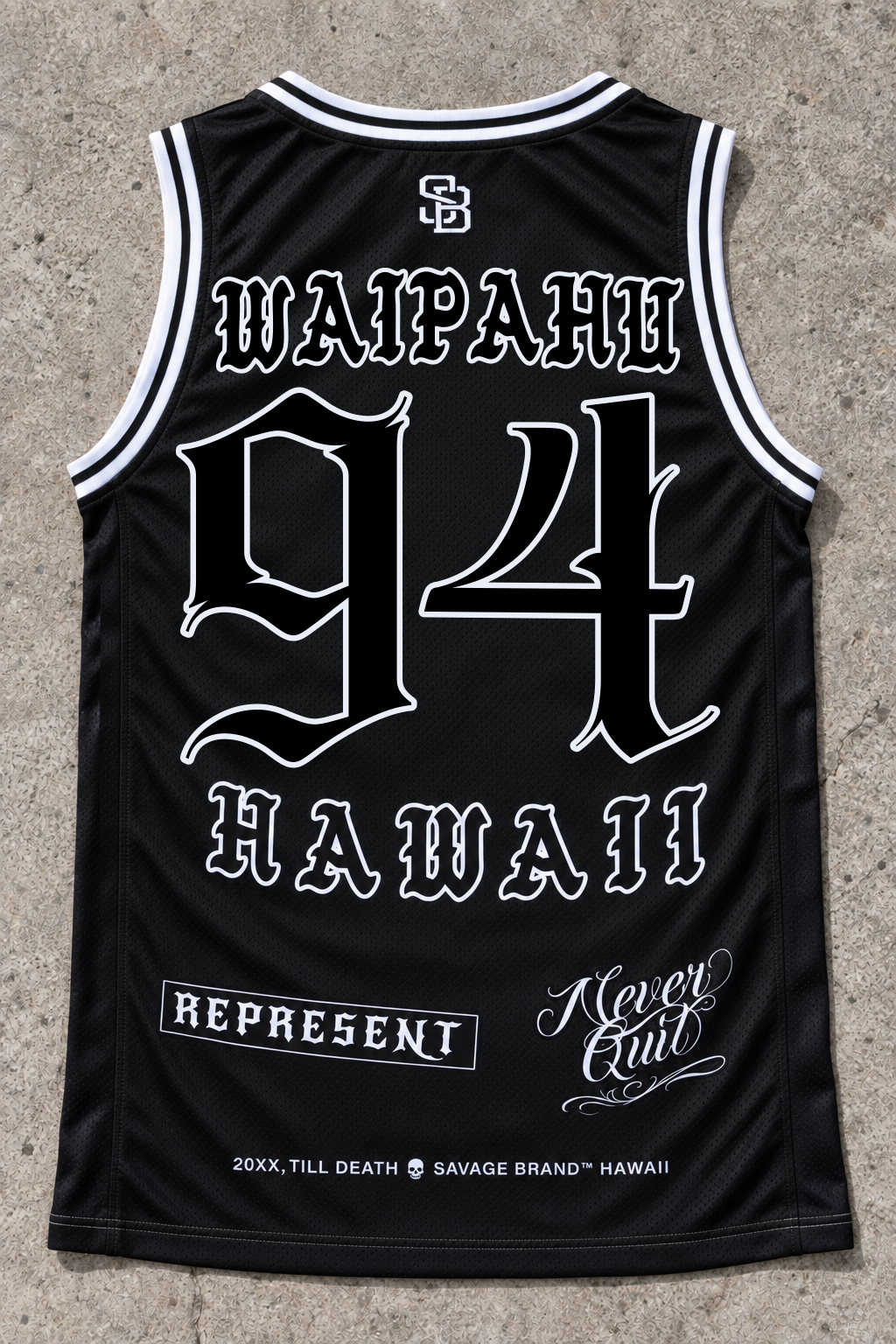 Waipahu 94 Jersey Tank — Black — back view