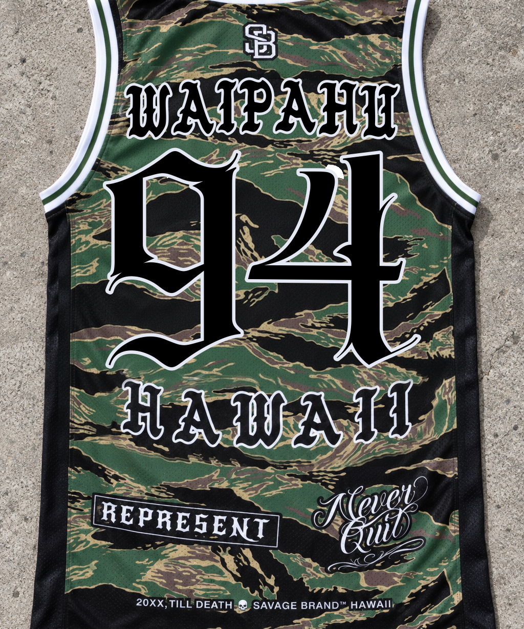 Waipahu 94 Jersey Tank — Camo — back view